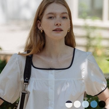 틸아이다이 Square neck shirring blouse[5color]
