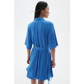 벨티드 셔츠 드레스 블루 1232079008