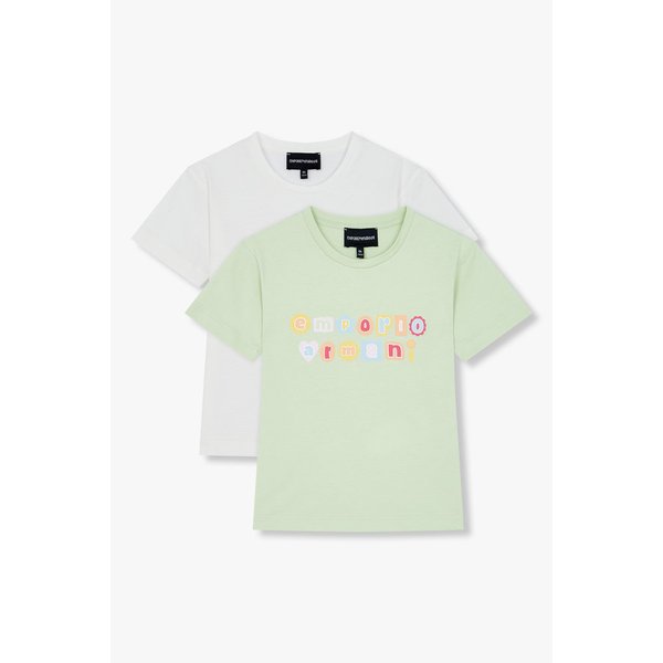 [여아] 배색 로고 크루넥 티셔츠 2PACK 0465160009000