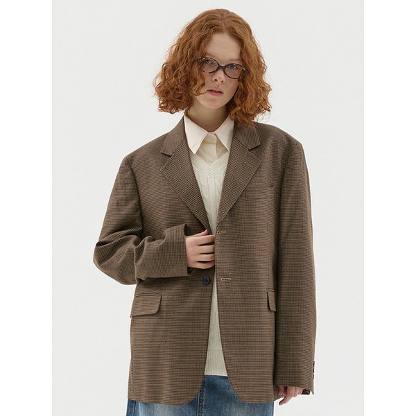 빈티지 체크 오버핏 블레이저 5컬러