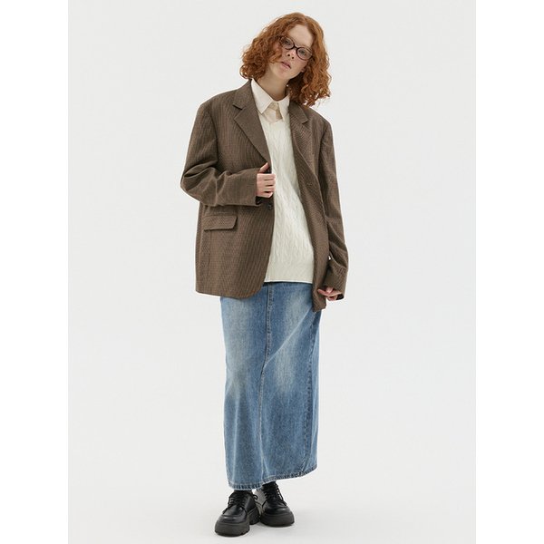 빈티지 체크 오버핏 블레이저 5컬러