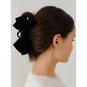 [단독] Large_double ribbon velvet hair clip_2colors