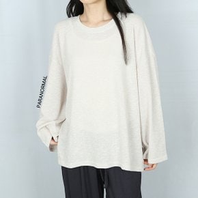 박스티  3색 무지 루즈핏 긴팔 시스루 니트티   _P436181304