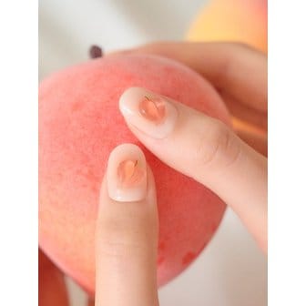 엣지유 샵젤 햇살 복숭아 붙이는 젤 네일 28pcs(베이스젤4PCS)