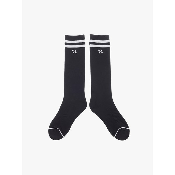 우먼스 심볼 스트라이프 니삭스 블랙