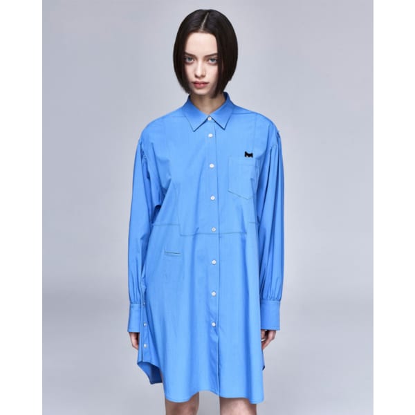 [파주점] [송지오우먼]지제로 팬서 턱스 컷 롱 셔츠 블루 WH2SH800BL