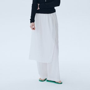 Layered Skirt Pants_WHITE