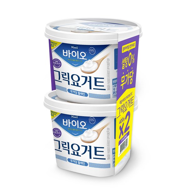 [매일유업] 그릭요거트 무가당 플레인 400g*2