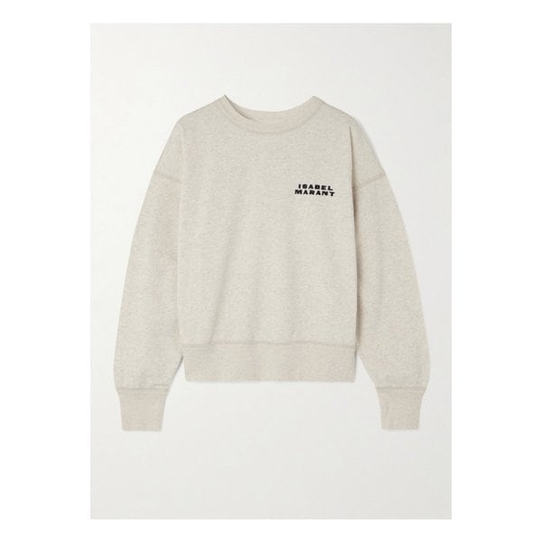 섀드 자수  코튼 혼방 저지 스웨트셔츠 에크루 46376663162889841