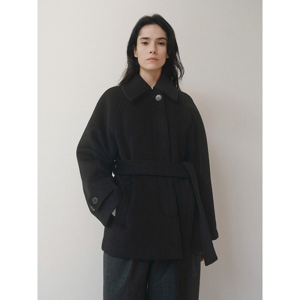 TWW WOOL100 HIDDEN SINGLE HALF COAT_BLACK