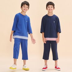 [BEANPOLE KIDS] 24FW 스트라이프 레이어드 7부 티셔츠 상하 세트 (2종 택1)