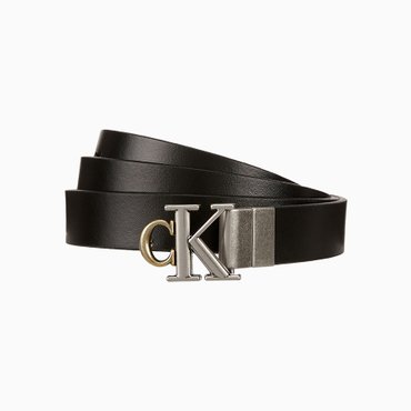 Calvin Klein Jeans ACC 여성 CKJ 모노그램 투톤 플라크 리버시블 벨트 20MM(4K7006G-V1K)