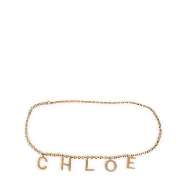 25 SS 끌로에 Chloe 로고 디테일 후크 클로저 레터링 체인 벨트 앤틱골드톤 - 이마트몰