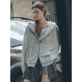 남녀 공용 더블라인 스터드 아플리케 후디 LRJK5305MEL