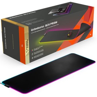  SteelSeries RGB QcK Prism Cloth XL 게이밍 마우스 패드 2존 일루미네이션 9cm×30cm×0.4cm