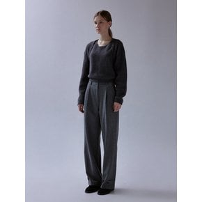 Mod wool button pants (charcoal)