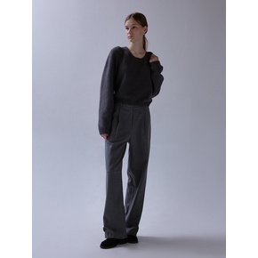 Mod wool button pants (charcoal)