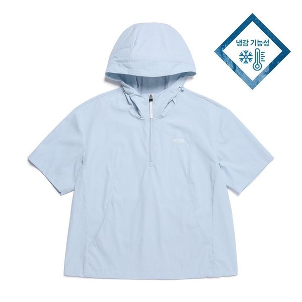 [여주점] N252WTS170 여성 프로즌큐브 반팔 후디 LBLUE