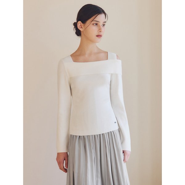 [4컬러] 라이트 언발란스 오프숄더 스웨터