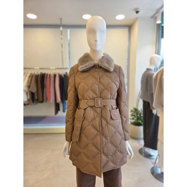 [여주점] [더 아이잗] 여성 밍크칼라 퀼팅양가죽 구스재킷(IRBA3LT131)