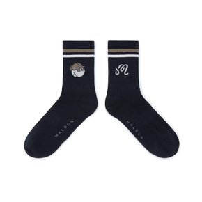 언발란스 로고 자카드 크루삭스 NAVY M6343PSC02NVY