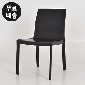 플로 가죽 식탁 의자 카페 체어 고급 인테리어 북유럽 팔걸이없는 수입(블랙)