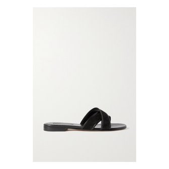 마놀로블라닉 Ifneta Suede And Leather Slides 블랙 6630340696543414