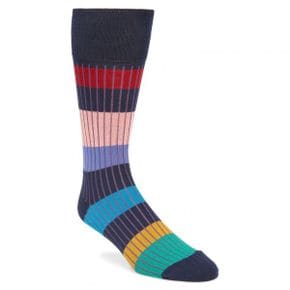 5011528 Paul Smith Errol Stripe Cotton Blend Crew Socks