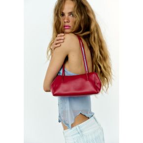 우먼 ZARA 자라 일롱게이터드 숄더 백 레드 6821/710/600 11561202