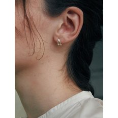 [925 silver] Deux.silver.122 / lien earring (2 color)