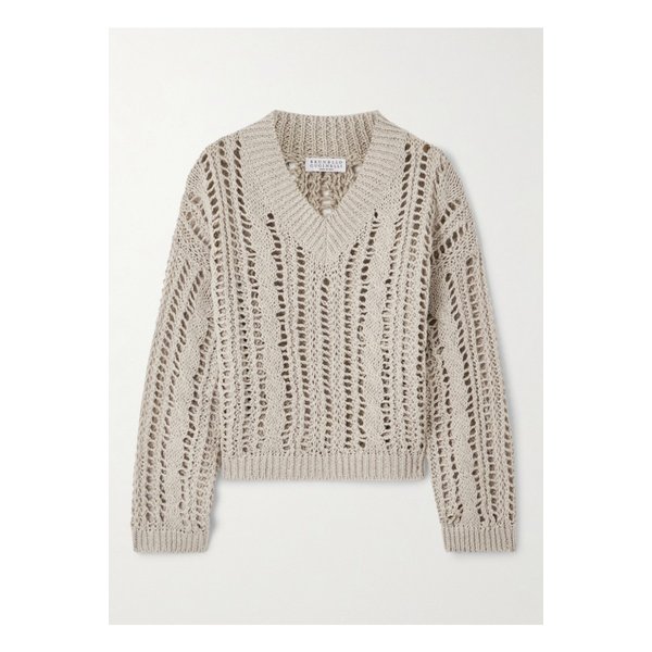 브루넬로쿠치넬리 오픈니트 주트 혼방 스웨터 베이지 1647597355288862