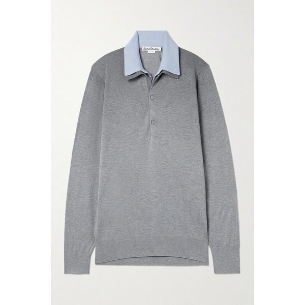 실크 블렌드 레이어드 폴로 스웨터 46376663162871108