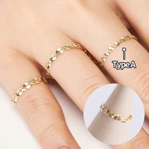 18K 보띠체 체인 금 반지 Type A