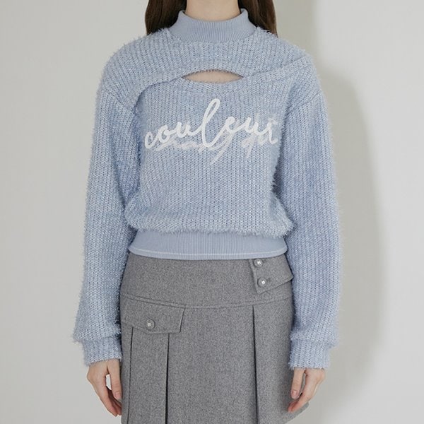 [시흥점] 여성 레터링 자수 포인트 슬릿 루즈핏 티셔츠  (EQ4CL264)