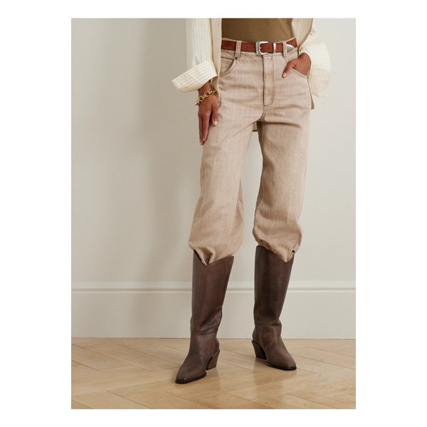 베티나 가죽 카우보이 부츠 다크 브라운 46376663162892734