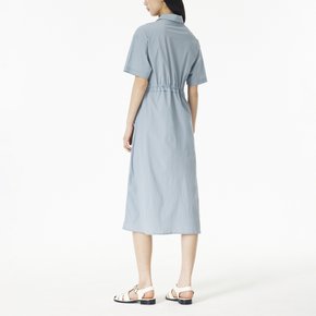 여 사각사각 카라 포켓 원피스(BLUE / CHARCOAL)