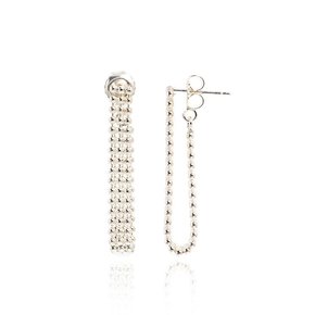 Mesh Line Frontback Silver Earring Ie374 [Silver]