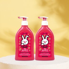 키즈 샤워앤샴푸 스트로베리 400ml x 2개입 초등학생 어린이 샴푸 주니어 바디워시