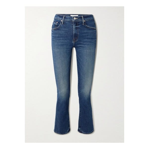 더 인사이더 크롭 하이라이즈 플레어 진 다크 데님 46376663162897189