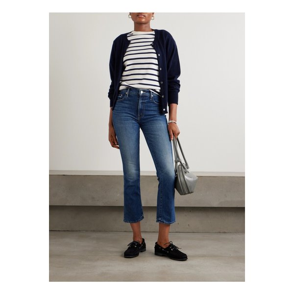 더 인사이더 크롭 하이라이즈 플레어 진 다크 데님 46376663162897189