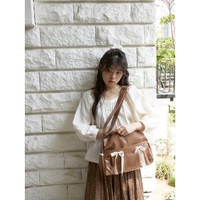 Ribbon duffel bag_caramel brown