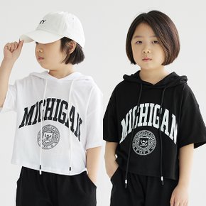 미시간 크롭 후드 티셔츠 맨투맨 / 남아 주니어 의류 초등학생 옷