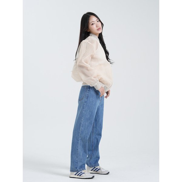 Mesh Blouson Jumper - Beige