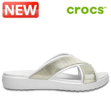 크록스 슬리퍼  H12  204084 13SWomens Crocs Sloane Embellished Cross Strap Sandals_P369333109