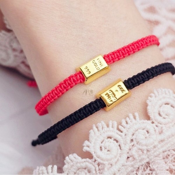 [가앤] 24k순금 골드바 매듭 팔찌