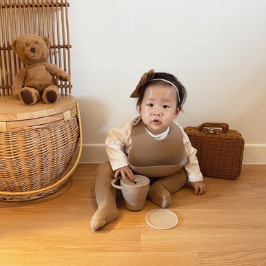 실리콘 턱받이 유아식기 이유식 아기턱받이