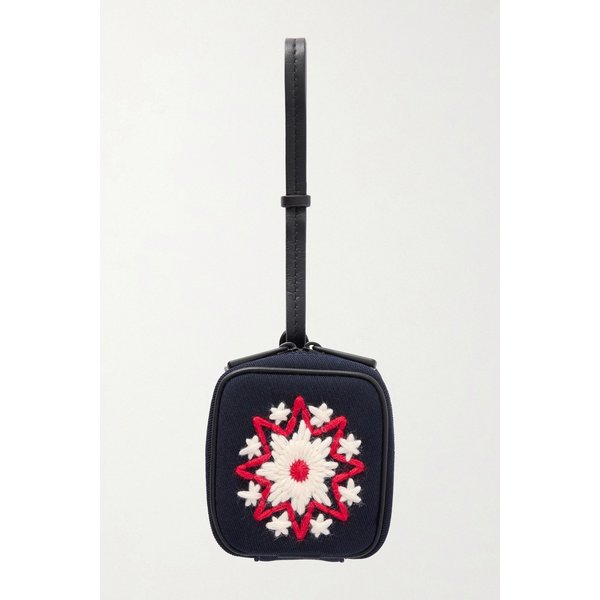 몽클레어 미니 자수 가죽 트리밍 트윌 파우치 46376663162887053