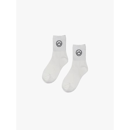 핑크파인애플 [3EA 1SET] SMILE MIDDLE SOCKS_WHITE