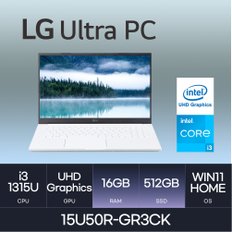 LG전자 울트라PC 15U50R-GR3CK(WIN11HOME / SSD 512GB / RAM 16GB)HMC