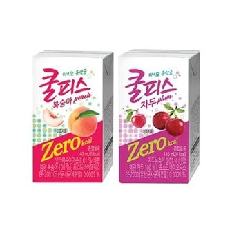 동원에프앤비 쿨피스 제로 테트라 복숭아 140ml x 24입/자두